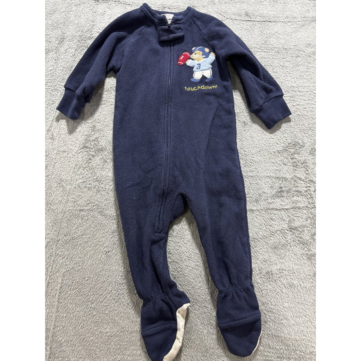 Carter's Baby 12M Football Sleeper, Red Bodysuit and Pajamas 4 Piece Bundle