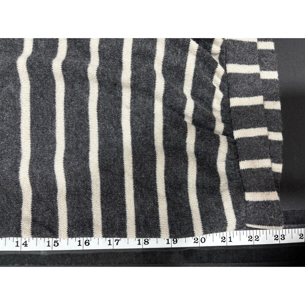 89th + Madison XL Black White Striped Long Sleeve Womens Top Casual Preppy