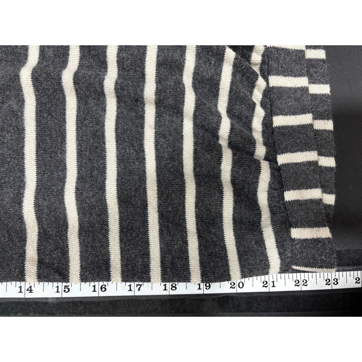 89th + Madison XL Black White Striped Long Sleeve Womens Top Casual Preppy