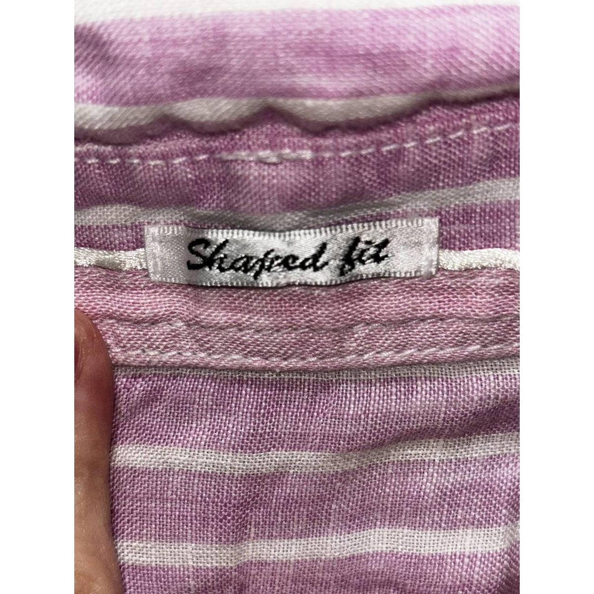 Bugatchi Men's Purple Striped Linen Shirt Size XL, photo 9 of 11