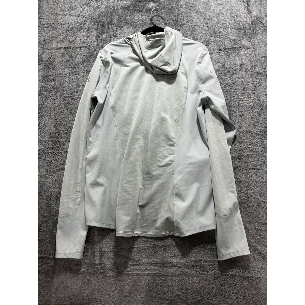Under Armour Womens XL Sage Gray ColdGear Fitted Hooded Pullover Athleisure