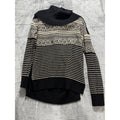 Maurices Womens L Black Tan Fair Isle Cowl Neck Sweater Cozy Casual