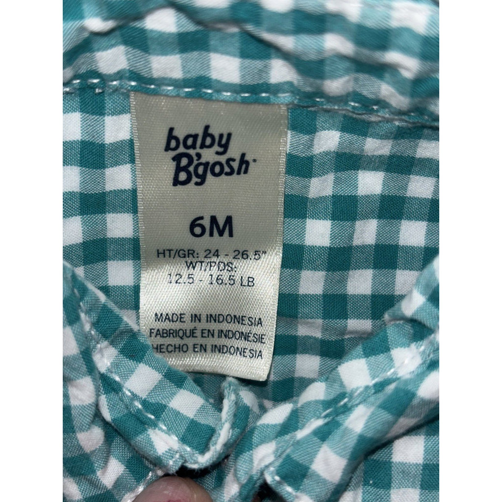 Carter's Baby B'gosh Baby Boy 6M 5 Piece Bundle Rompers Shirts Plaid Gingham