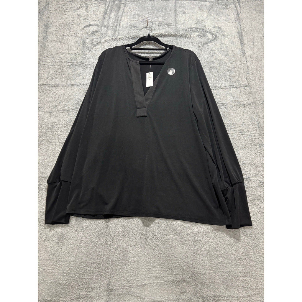 Banana Republic XL Black Womens V-Neck Long Sleeve Tunic Top Casual Cozy
