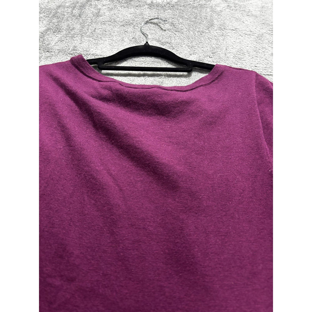 Ann Taylor Loft Womens XL Plum Purple Peplum Top Short Sleeve Casual
