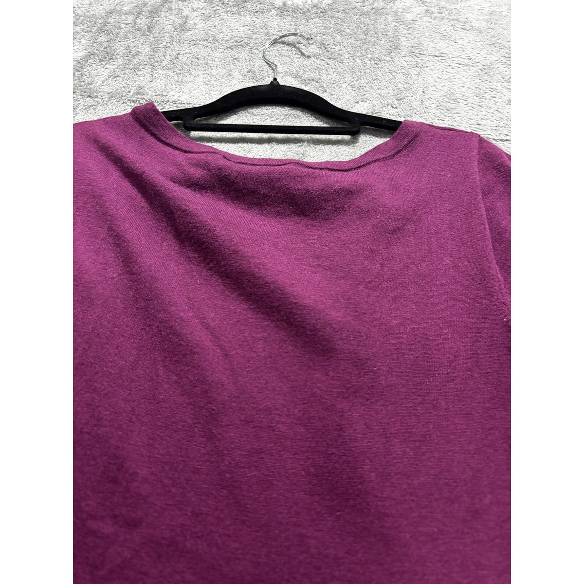 Ann Taylor Loft Womens XL Plum Purple Peplum Top Short Sleeve Casual