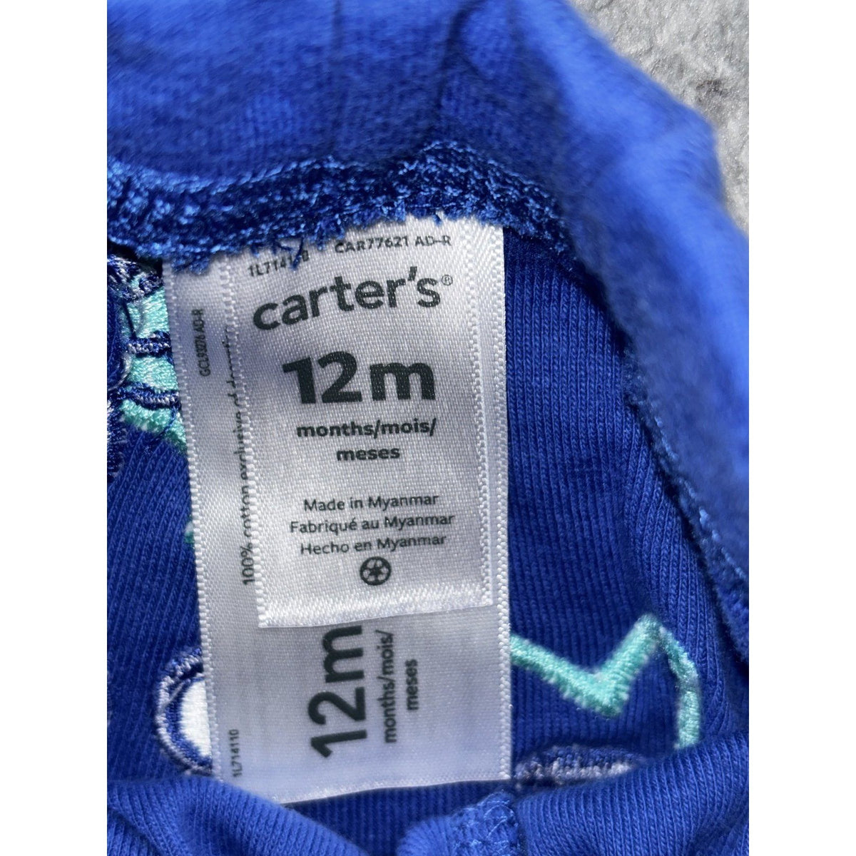 Carter's Okie Dokie 12M Baby 6 Piece Bundle Shark Shirt Tee Tank Shorts Blue