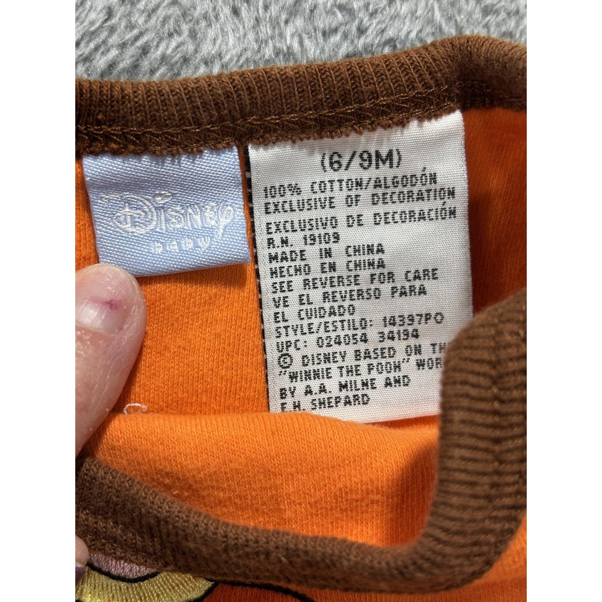 Disney Baby Small Wonders 6-9M 3 Piece Bundle Tigger Bodysuit Pooh Pants