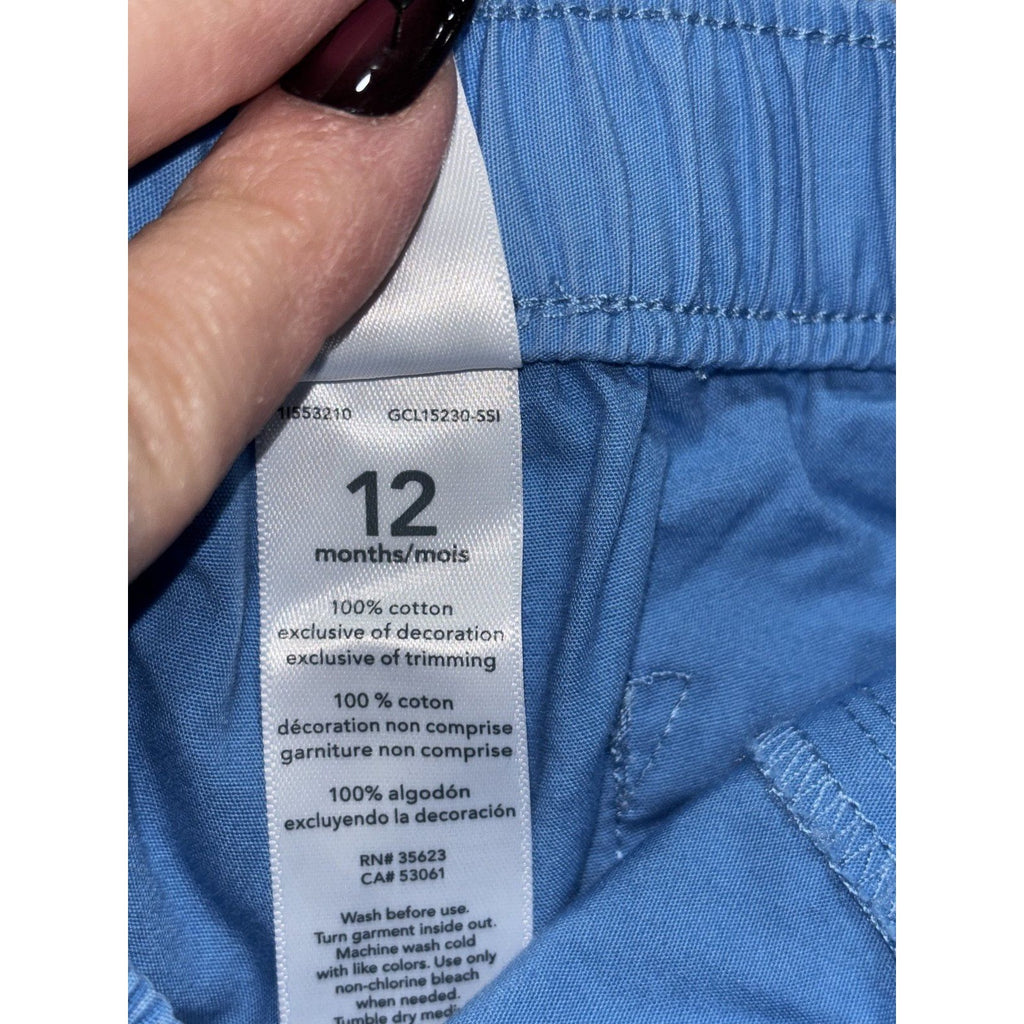 Carter's Okie Dokie 12M Baby 6 Piece Bundle Shark Shirt Tee Tank Shorts Blue