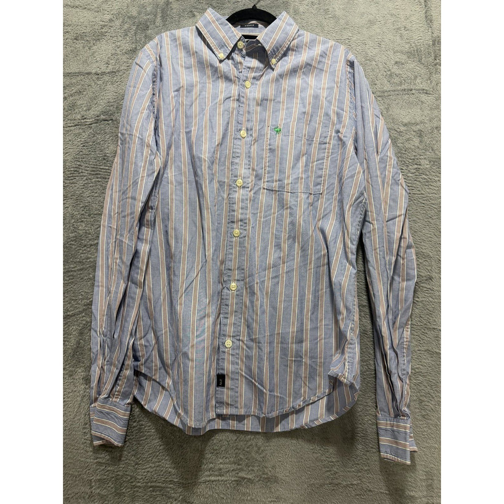 Abercrombie & Fitch Men's Blue Striped Shirt Size L