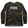 PINK Victoria's Secret green camo long sleeve tee front
