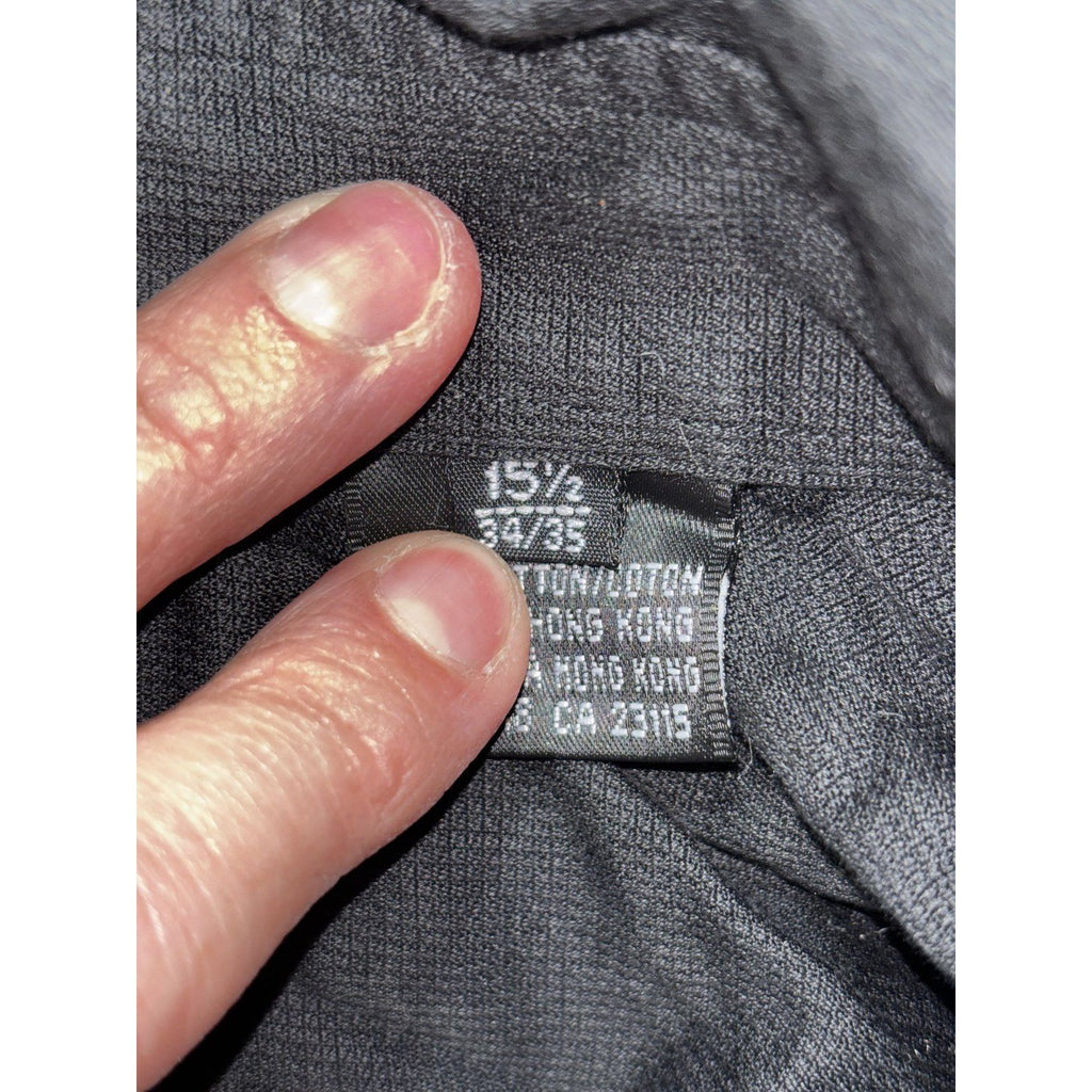 Hugo Boss Mens 15 1/2 34/35 Black Long Sleeve Button Up Dress Shirt