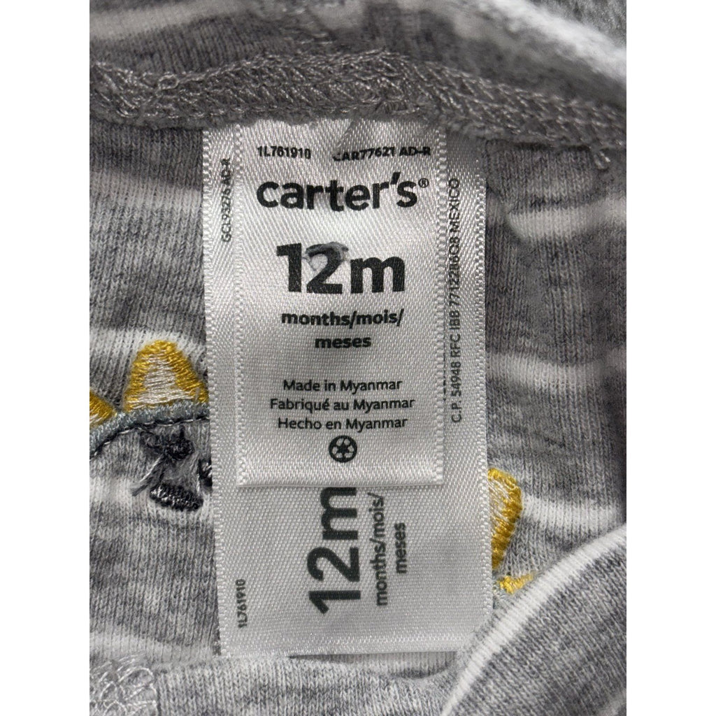 Carter's Baby 12M 8 Piece Bundle Bodysuits Tee Shorts Pants Dinosaur Turtle