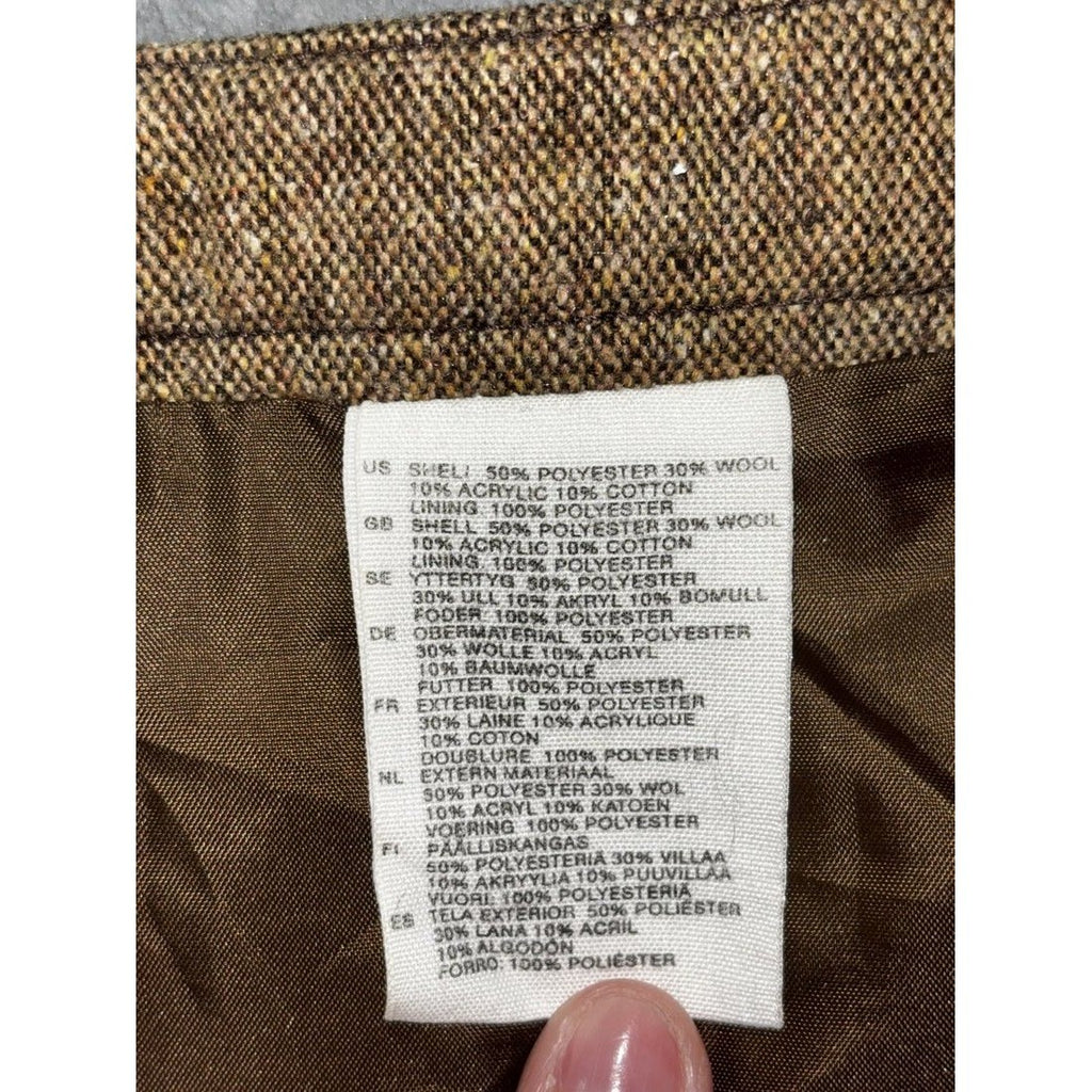 Women's Brown Tweed Wool Blend A-Line Skirt Size 12, photo 9 of 11