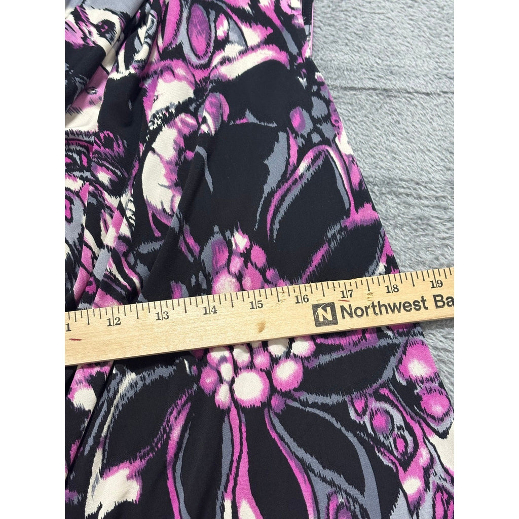 Dressbarn 1X Womens Purple Floral Cowl Neck Sleeveless Blouse Boho Casual NWT
