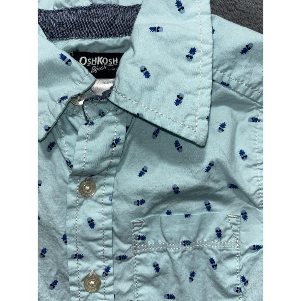 OshKosh B'gosh Carter's Boys Size 6 4 Piece Bundle Button Up Shirts Aqua Plaid
