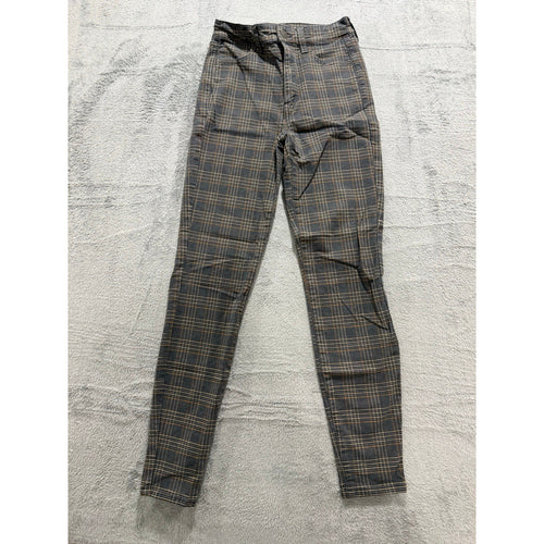 American Eagle Women's Gray Plaid Skinny Jeans 00, photo 2 of 12