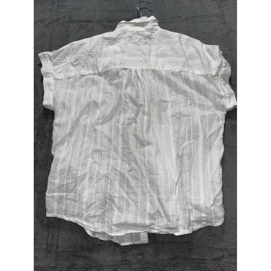 Lucky Brand Women's White Striped Shirt Size L, photo 4 of 7