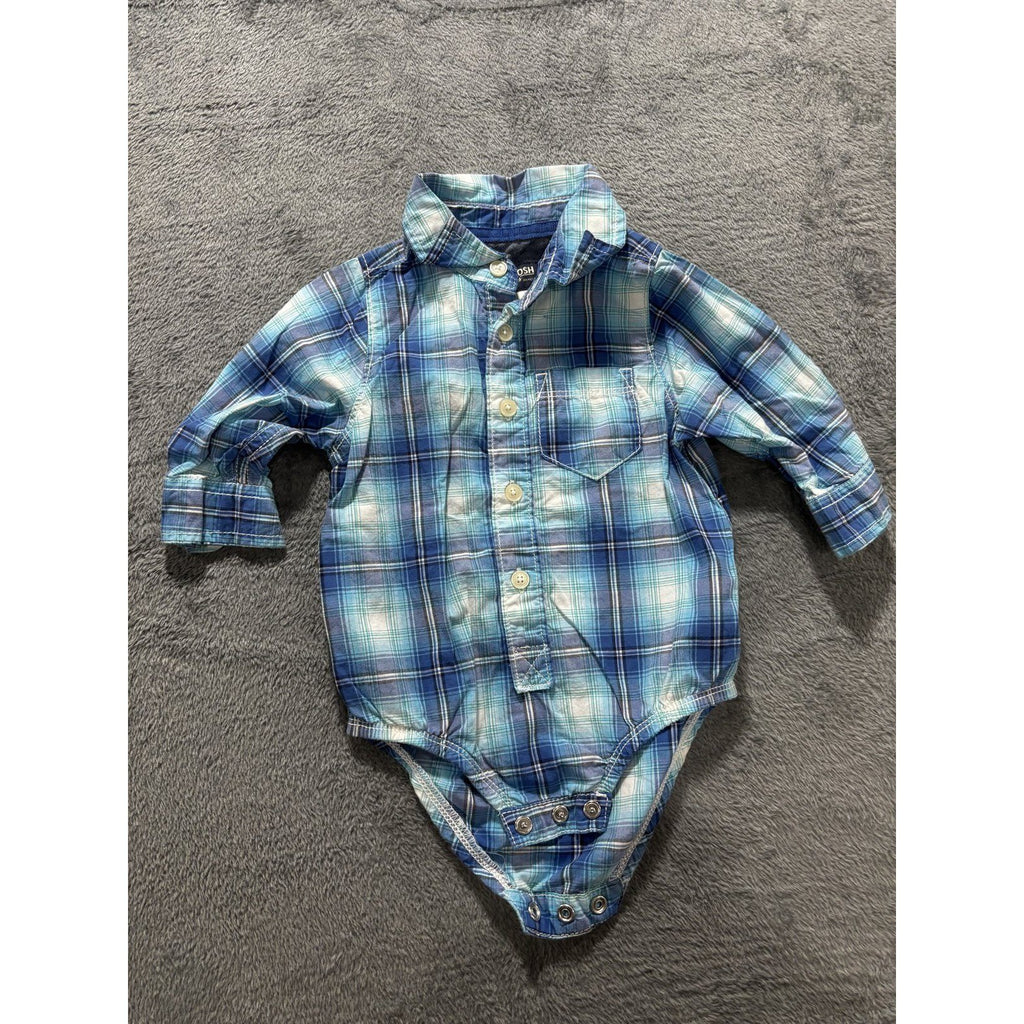 OshKosh B'gosh Carter's Children's Place Baby 12M 4 Pc Plaid Shirts Jeans Romper