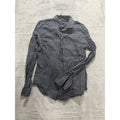 Armani Exchange Mens M Charcoal Gray Linen Button Up Shirt Zip Pockets Casual