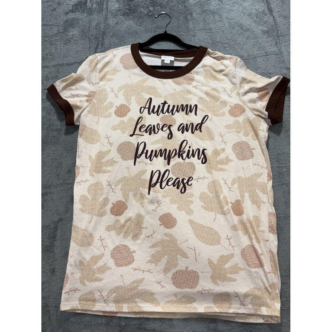 LuLaRoe Women's Cream Fall Ringer Tee Size XL