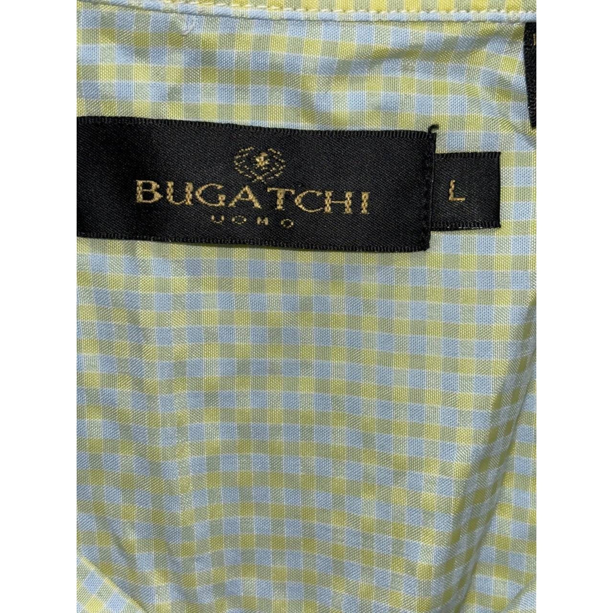 Bugatchi Men's Green Check Short Sleeve Shirt Size L, photo 8 of 10