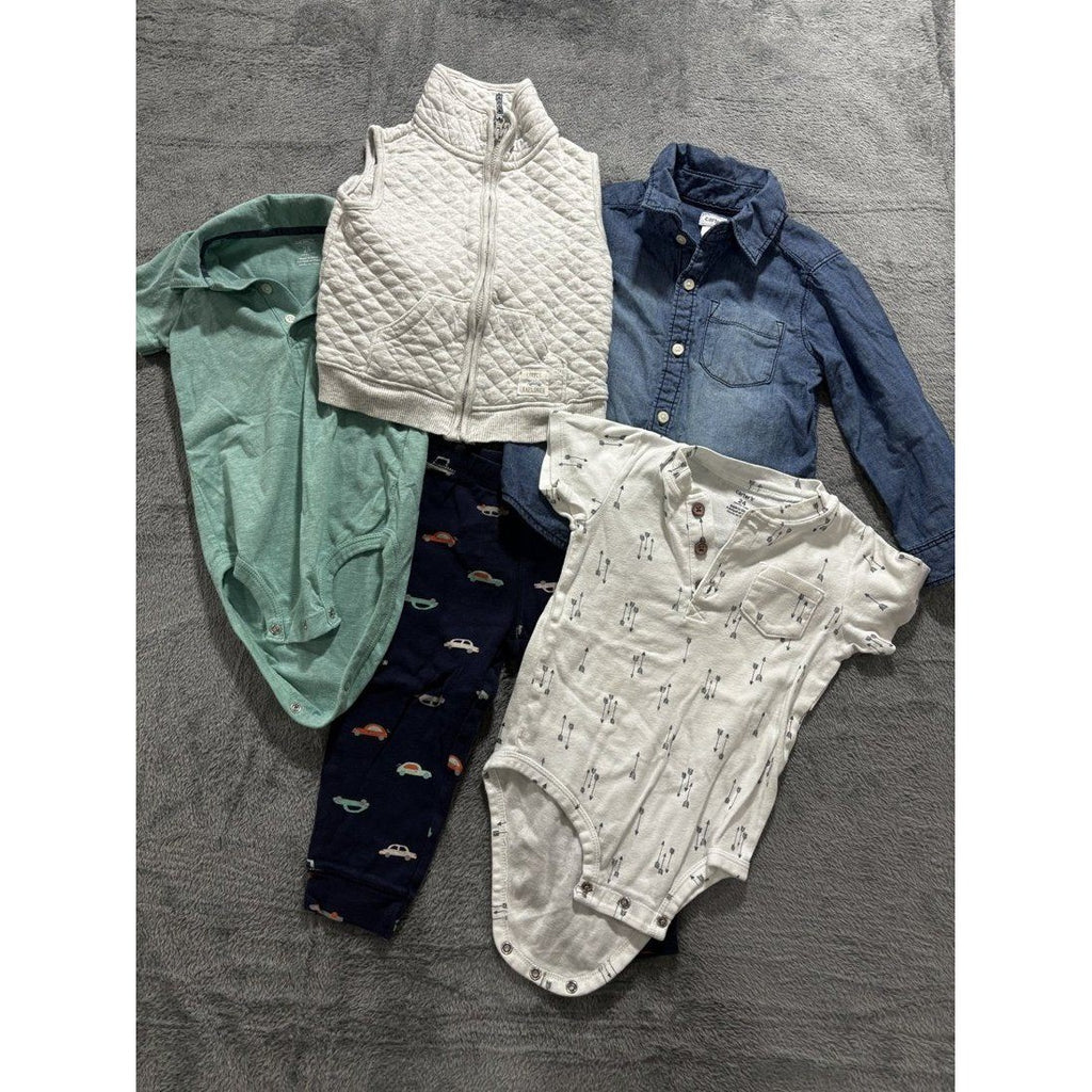Carter's Baby Boy Vest & Chambray Lot 5 Pcs 24M