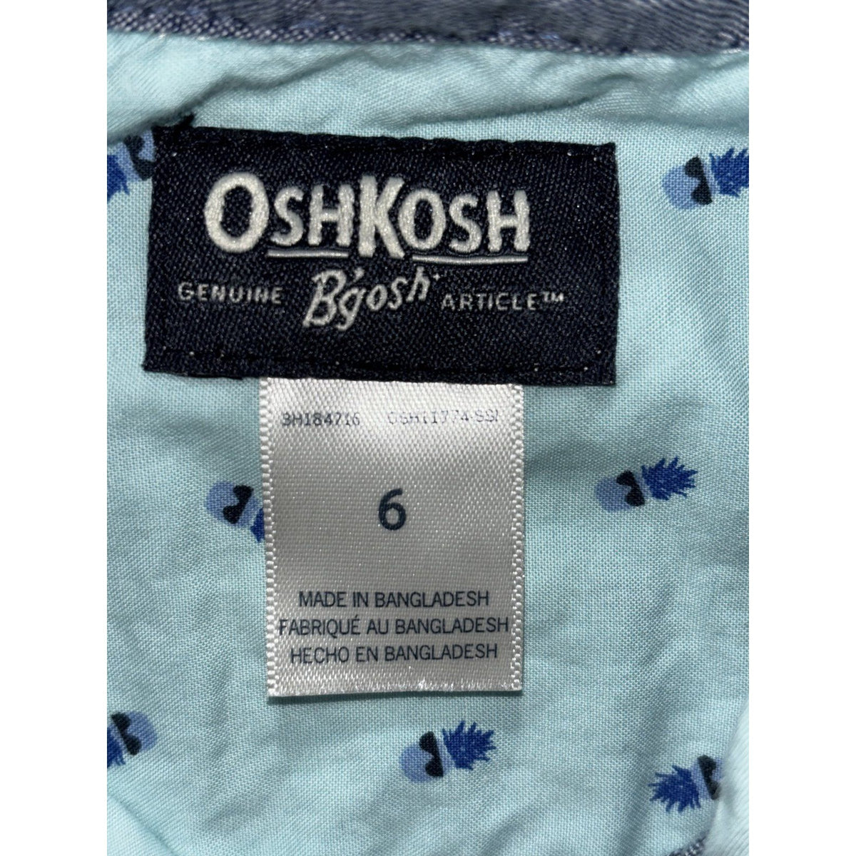 OshKosh B'gosh Carter's Boys Size 6 4 Piece Bundle Button Up Shirts Aqua Plaid