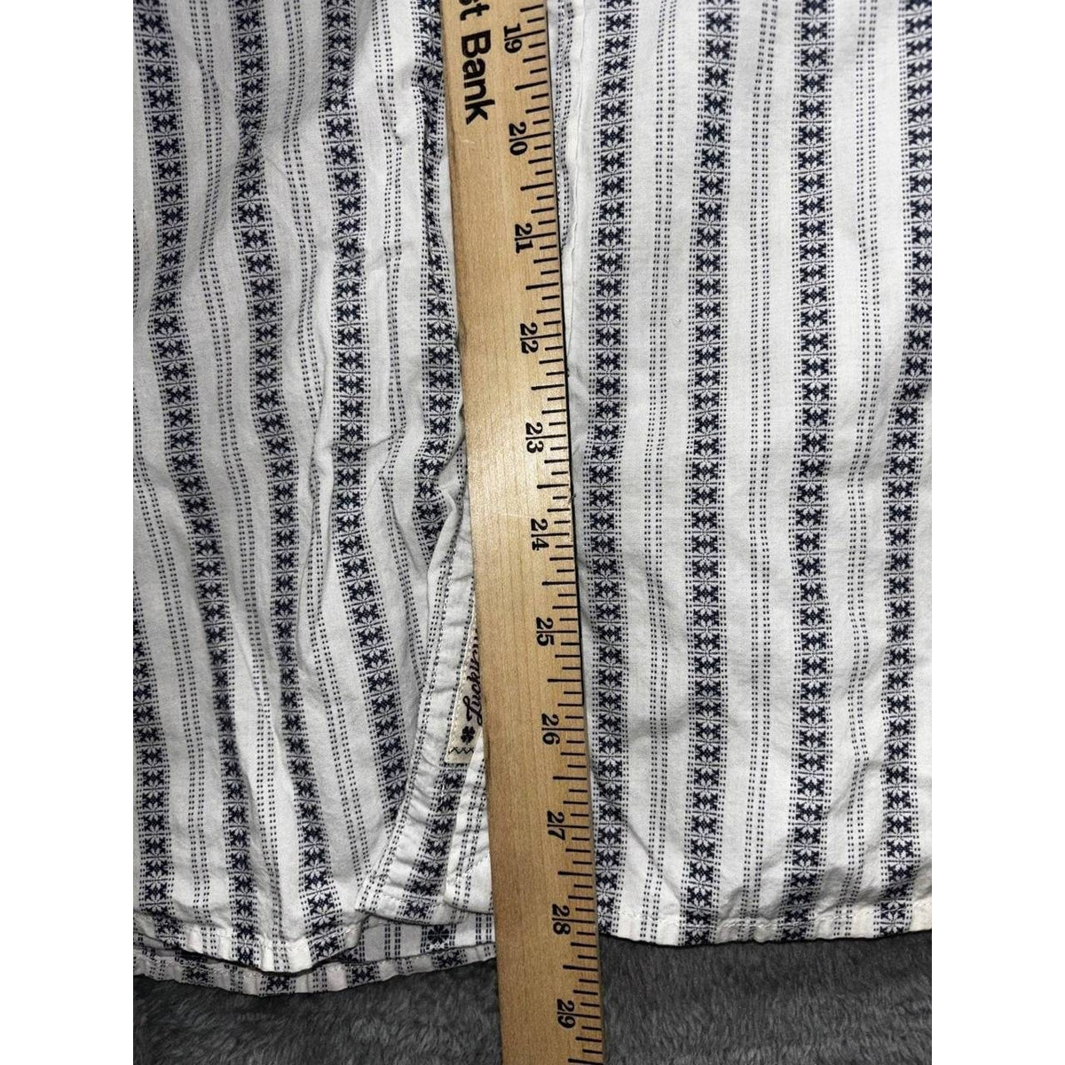 Lucky Brand Men's White Navy Stripe Western Shirt L, photo 5 of 9