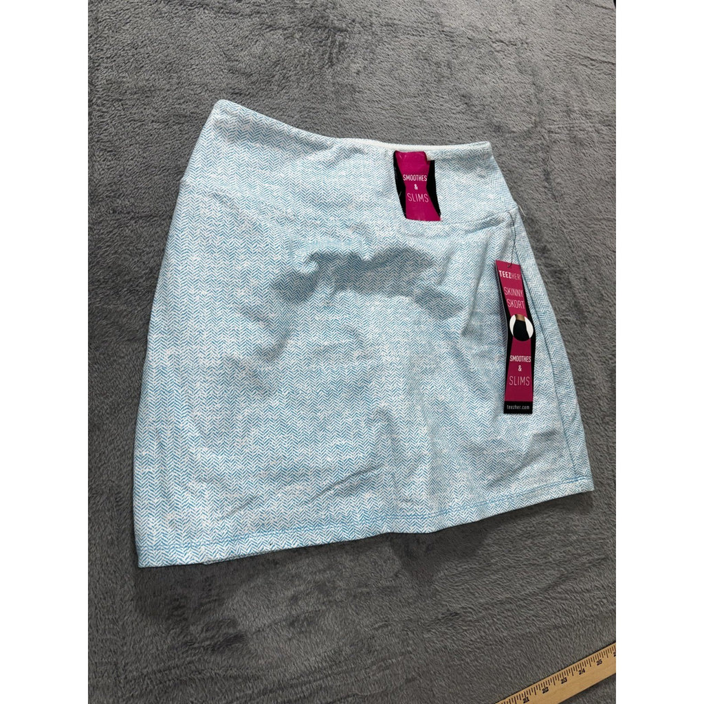 Teez-Her Women's Light Blue Herringbone Skort Size S, photo 4 of 14