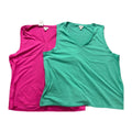 J.Crew Women's Pink Green V-Neck Tank Top Lot 2 2X