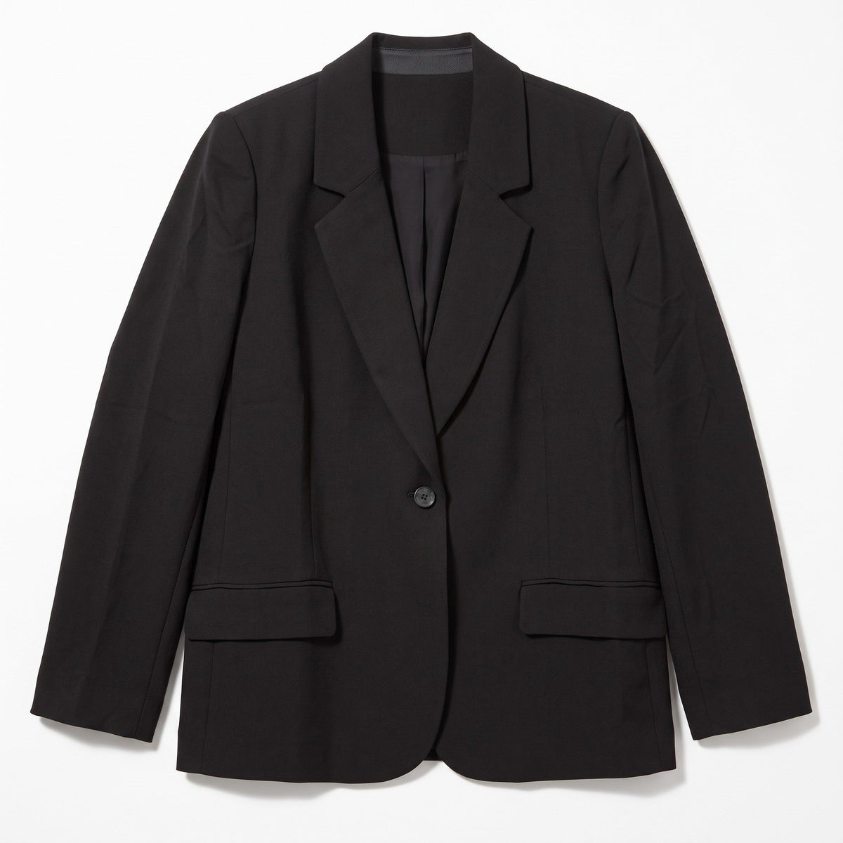 Spanx black single button blazer front