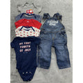 OshKosh & Gerber Baby Boy Overalls Lot 6 Pcs 9M