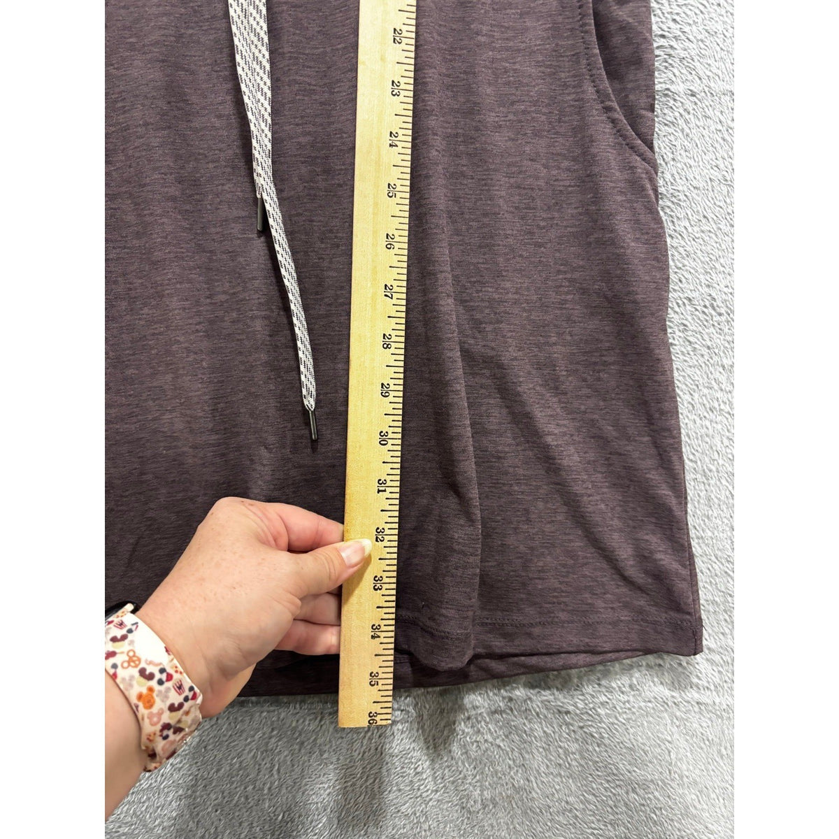 Members Mark Favorite Soft Dress Womens M Plum Heather Sleeveless Drawstring NWT