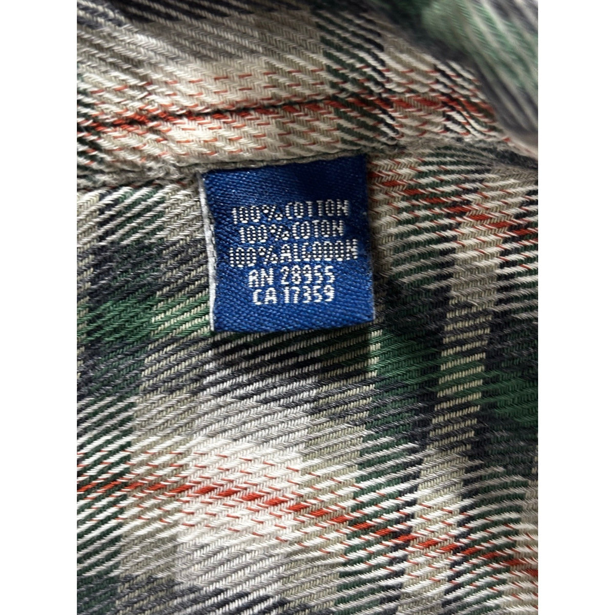 Arrow XLT Green Plaid Flannel Shirt Somerset Twill Long Sleeve Mens