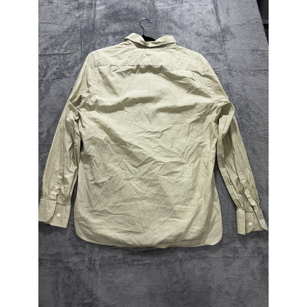 Banana Republic Mens L Khaki Green Long Sleeve Button Up Dress Shirt Casual