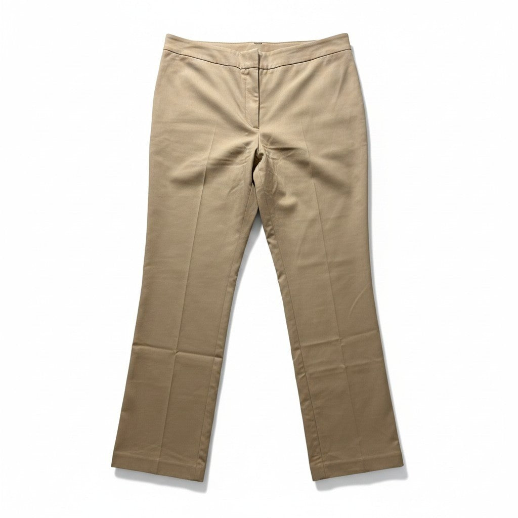 Womens 3 Tall Tan Straight Leg Casual Trousers Chino Pants Vintage Preppy 16