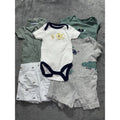 Carter's Circo Baby Boy 6M 5 Piece Bundle Bodysuits Shorts Romper Sage Gray