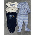 Child of Mine Carter's Baby Boy 0-3M 5 Piece Bundle Top Pants Bodysuits Blue