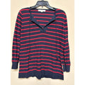 LOFT Women's Navy Red Stripe Knit Top Size S