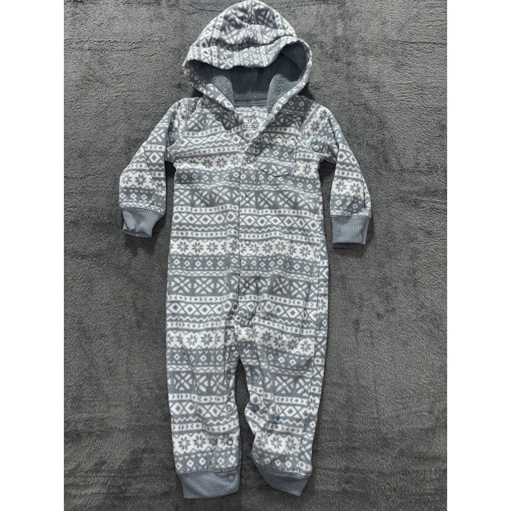 Carter's Baby Boy 12M 6 Piece Bundle Fleece Sleepers Cardigan Henleys Navy Gray
