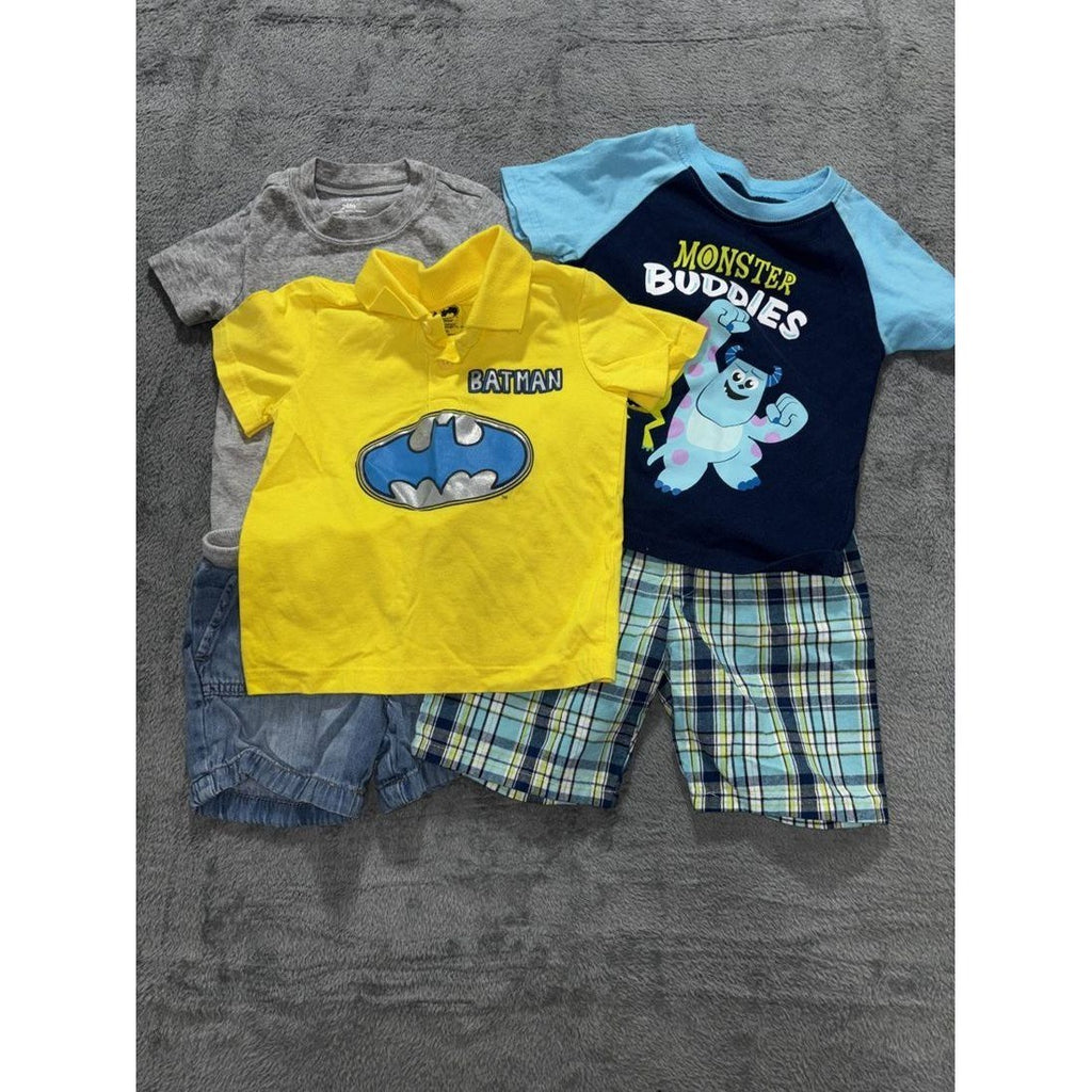 Batman & Disney Baby Boy Polo & Shorts Lot 5 Pcs 24M