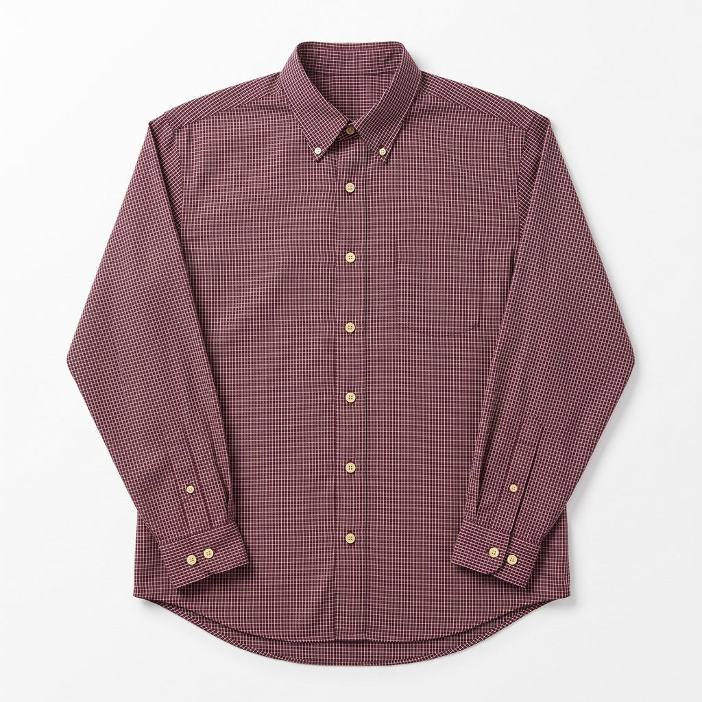 American Eagle Women's Burgundy Check Shirt Size XL