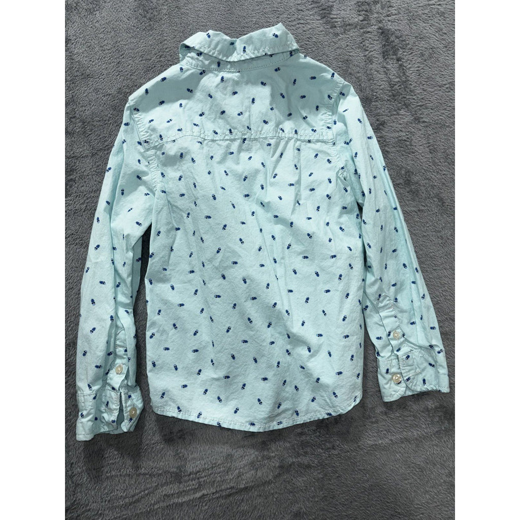 OshKosh B'gosh Carter's Boys Size 6 4 Piece Bundle Button Up Shirts Aqua Plaid
