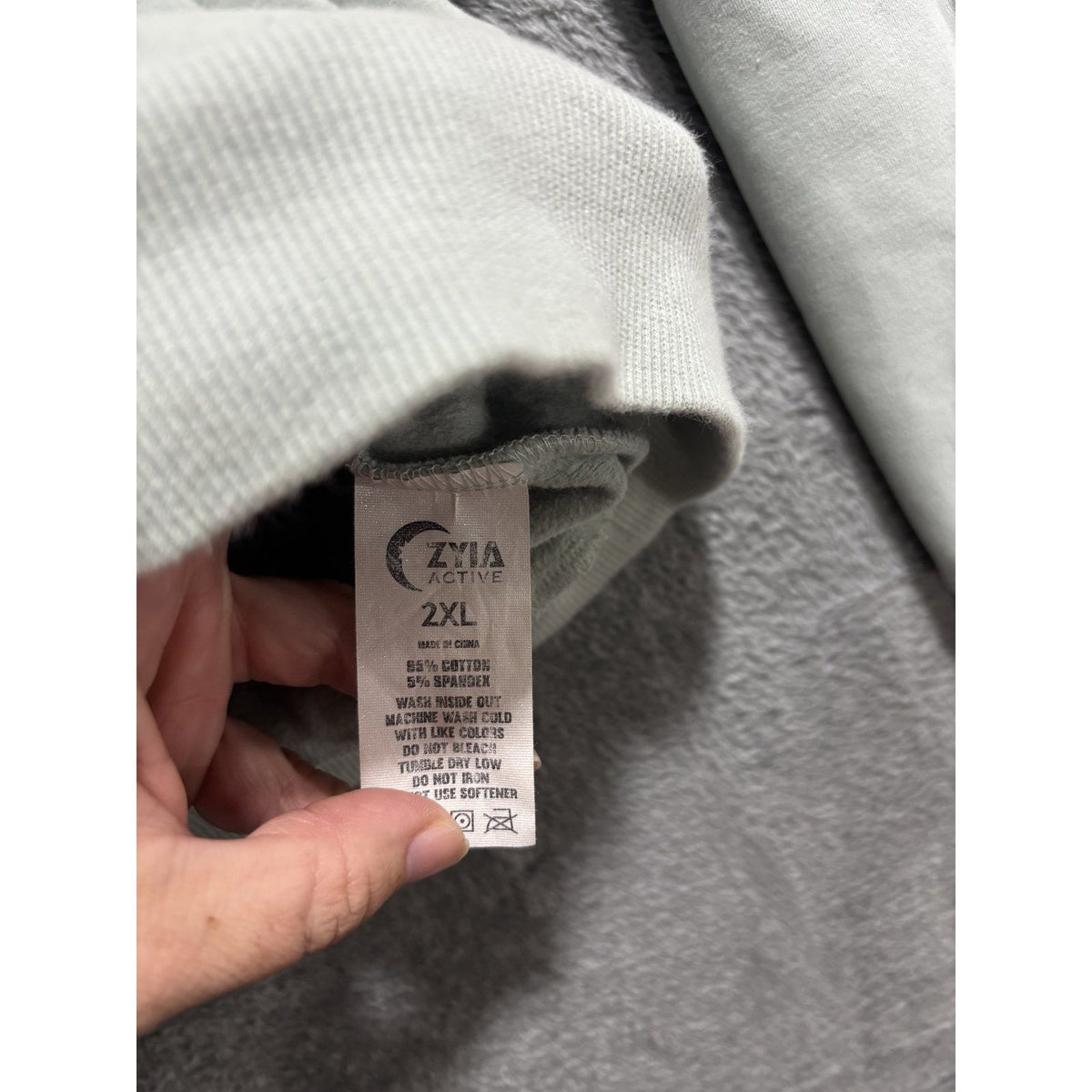 Zyia Active Womens 2XL Sage Green Pullover Hoodie Kangaroo Pocket Casual