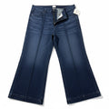 Time and Tru dark wash pintuck wide leg jeans front
