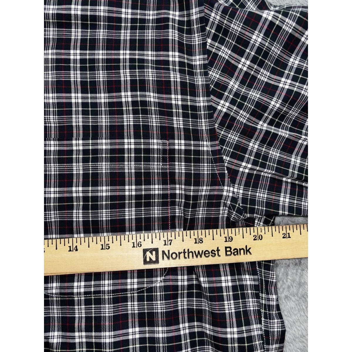 Brooks Brothers Men's Navy White Plaid Shirt Size S, photo 4 of 8