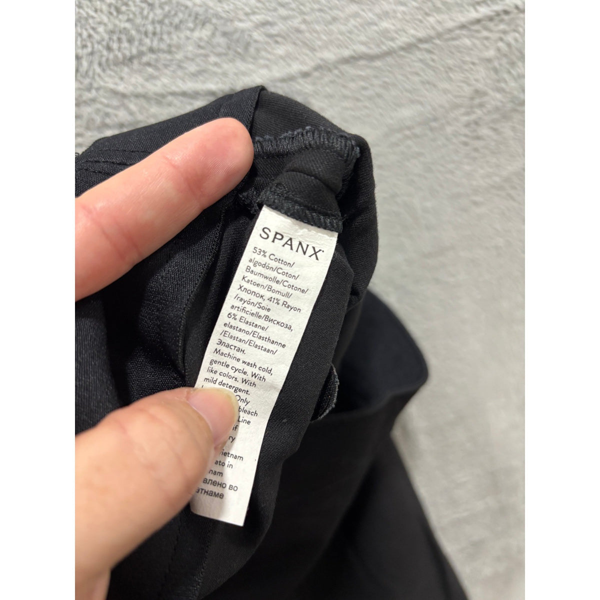 Spanx fabric content tag