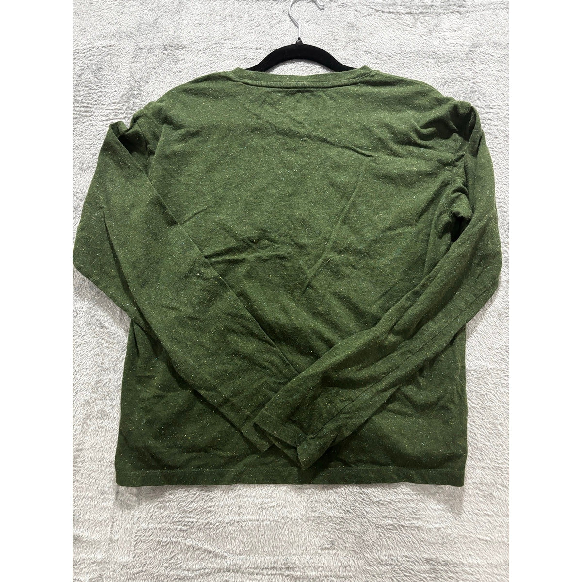 Bombas Womens S Dark Green Pima Cotton Long Sleeve Crewneck Tee