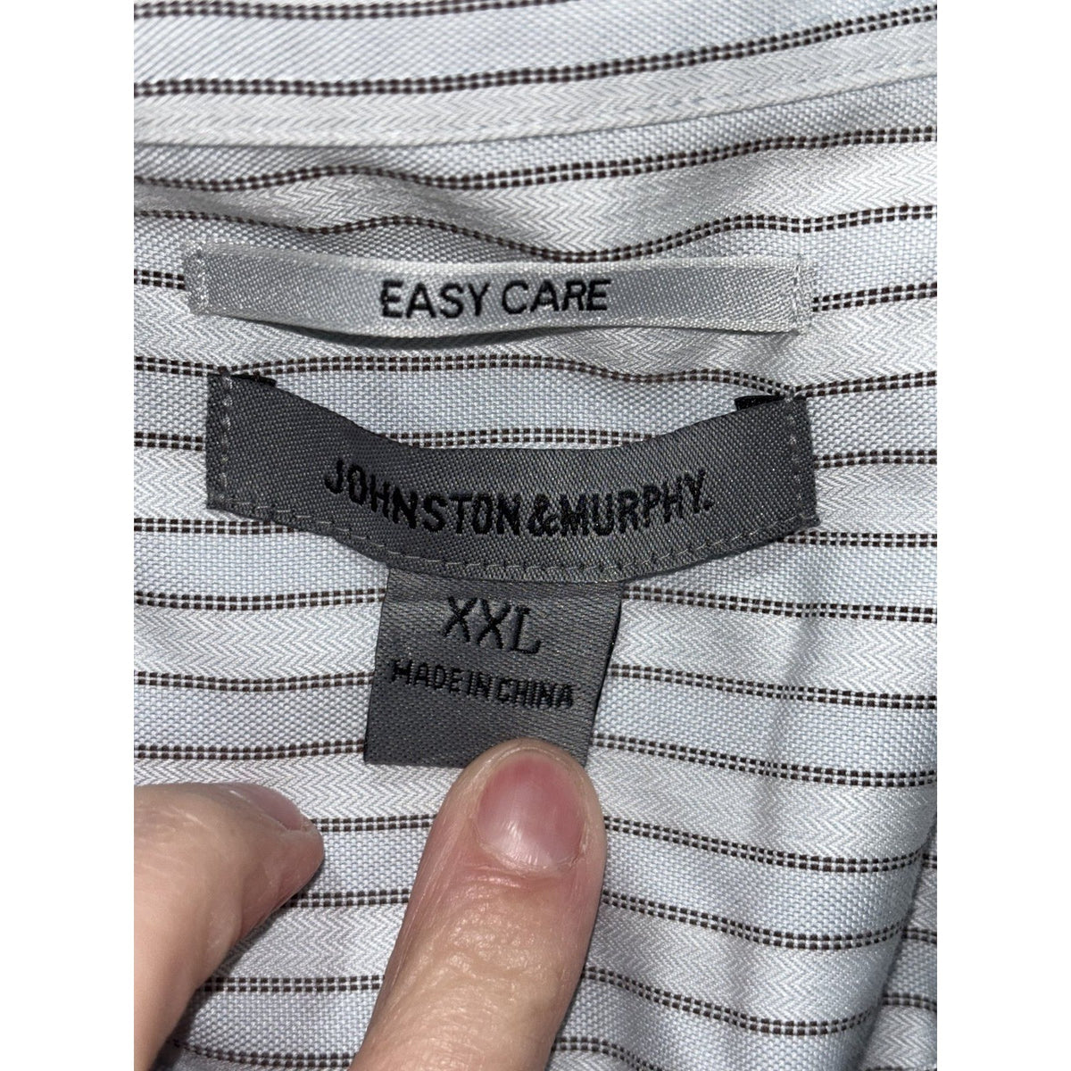 Johnston & Murphy Men's Gray Stripe Shirt Size XXL, photo 6 of 9